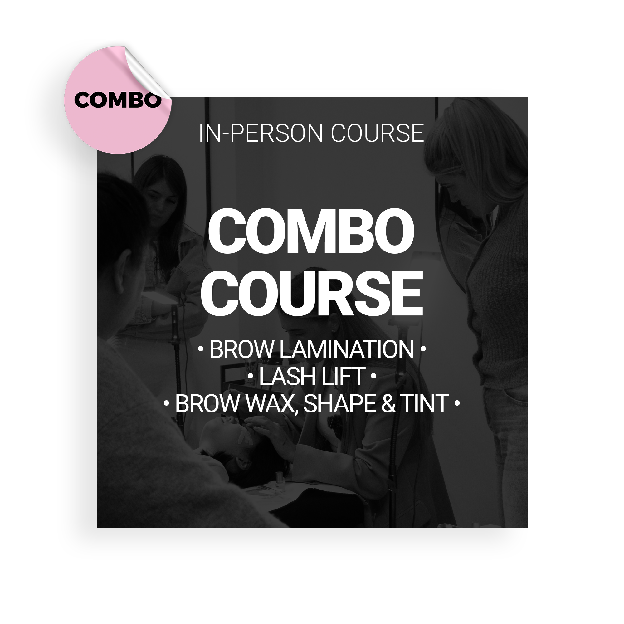 Combo Brow & Lash Pro Course: Brow Lamination, Lash Lift & Brow Wax, Shape & Tint (In-Person Hybrid)